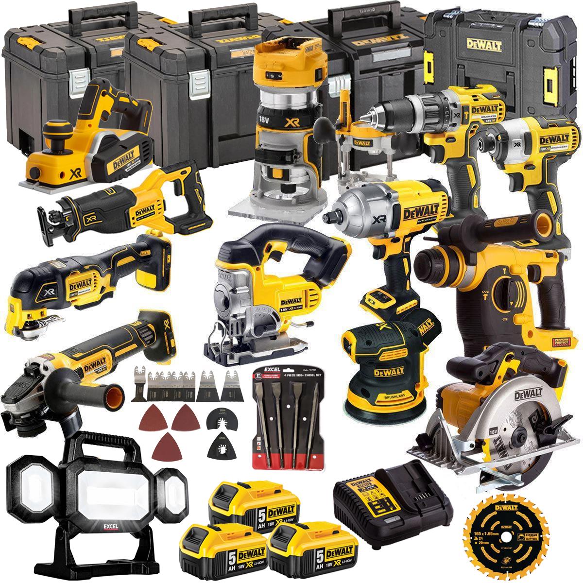 DCKT4T13B4A 18V 3 x 5.0Ah Batteries XR Li-Ion 13 Piece Toughsystem Kit with Accessories Set