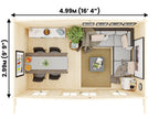 Dunster House Garden Log Cabin 5 x 3 Metres Man Cave Home Office Summer House - Severn