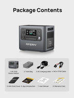2048Wh Portable Power Station 2400W LiFePO4 Battery Solar Generator with UPS