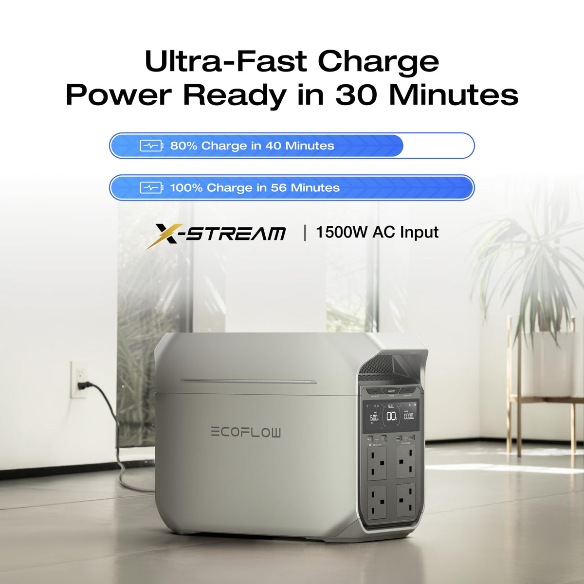 EF ECOFLOW Portable Power Station DELTA 3 Plus, 1024Wh LiFePO4 Battery