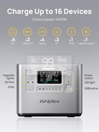2048WH 2400W Portable Power Station - LiFePO4 Battery Solar Generator for Home Backup & Camping