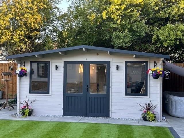 Dunster House Garden Log Cabin 5 x 3 Metres Man Cave Home Office Summer House - Severn