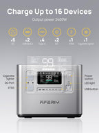 AFERIY 2400W 2048Wh Portable Power Station with 200W Solar Panel, Solar Generator Control Via App, LiFePO4 Battery Quick Charge in 1.5H, 240V AC