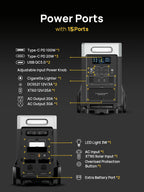 3840Wh Portable Power Station,Expandable Solar Generator to 11520Wh