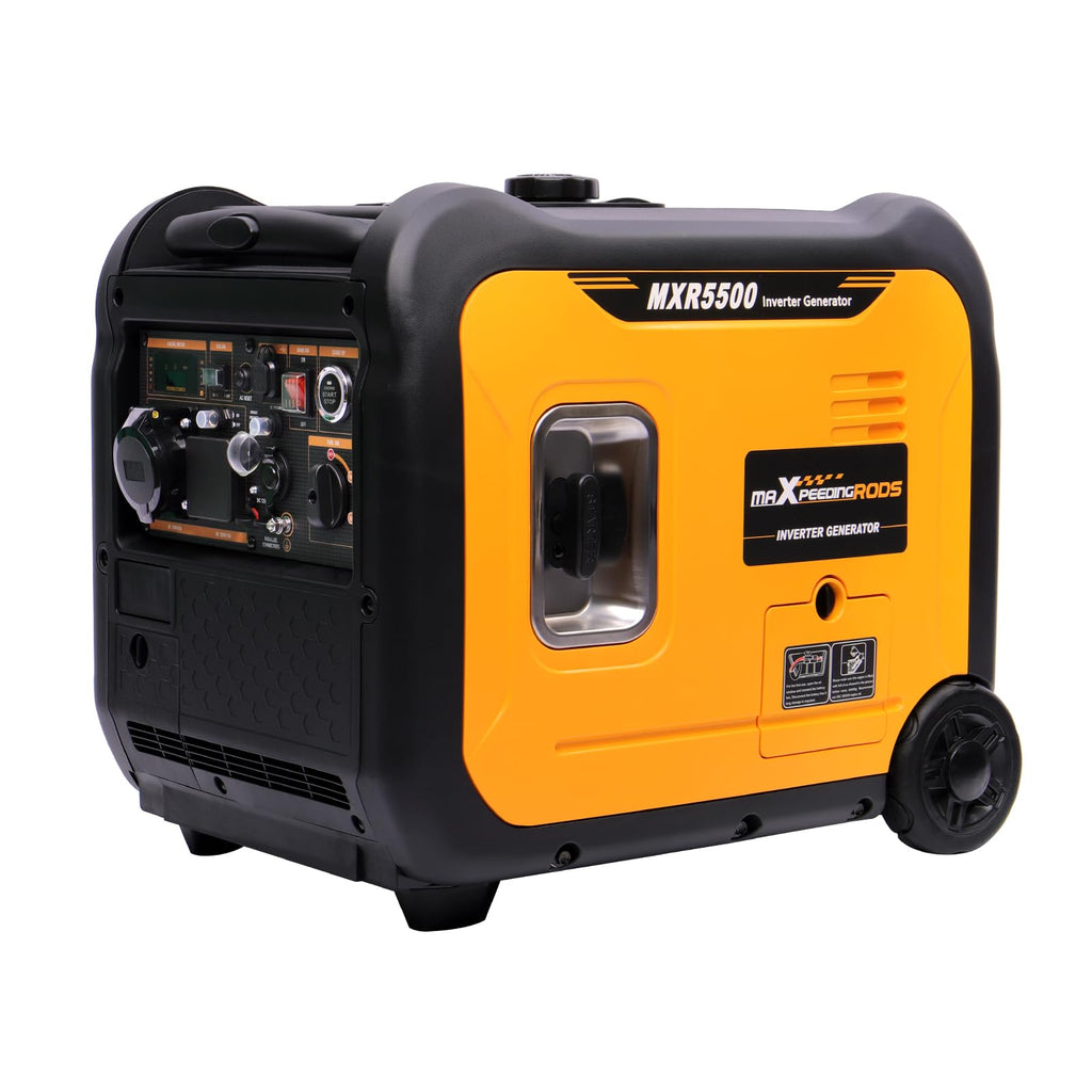 maXpeedingrods 5500W Petrol Inverter Generator Silent Pure Sine Wave Generator for RV Travel,Home Backup,or Jobsites