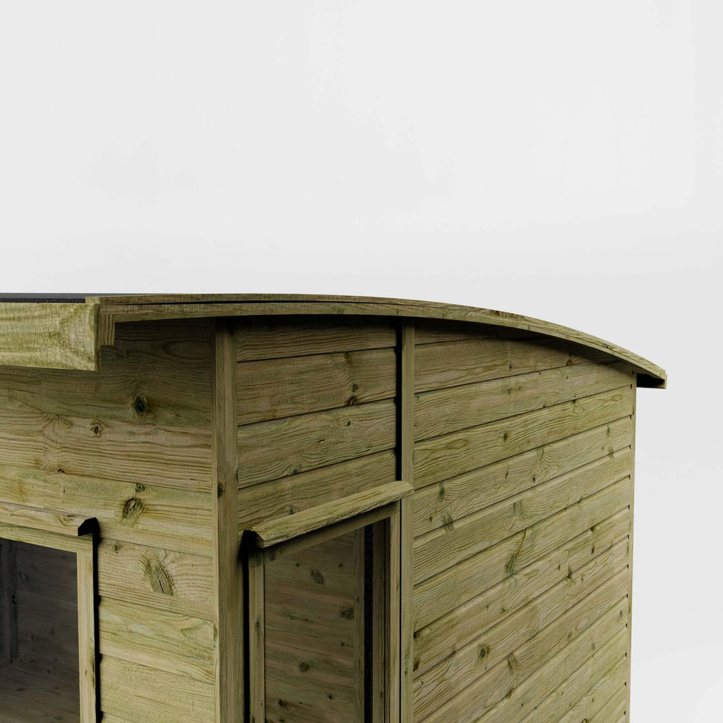WALTONS 12 x 8 Helios Summerhouse | Curved Roof | Shiplap Tongue and Groove | Wooden Garden Room Summerhouse | 10 Year Anti Rot Guarantee | 12 x 8