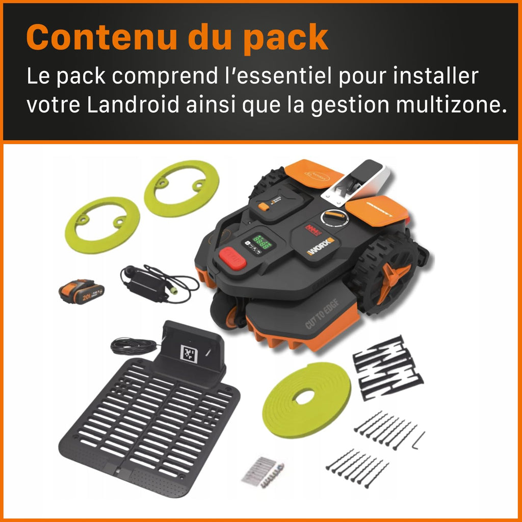 WORX WR202E Landroid Vision Robotic Lawn Mower – 250m2 Patented AIA Mowing Multi-Zone, Auto Charging, 20V PowerShare Battery, Rain Sensor