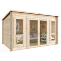 BillyOh Log Cabin Summerhouse Garden Office Studio Summer House Modern Pent Carmen Outdoor Room (Pressure Treated, 12 x 8)