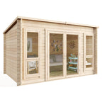 BillyOh Log Cabin Summerhouse Garden Office Studio Summer House Modern Pent Carmen Outdoor Room (Pressure Treated, 12 x 8)