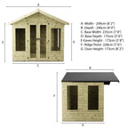 WALTONS 6 x 8 Sussex Summerhouse | Apex Roof | Shiplap Tongue and Groove | Wooden Garden Room Summerhouse | 10 Year Anti Rot Guarantee | 8 x 8 8ft 8ft