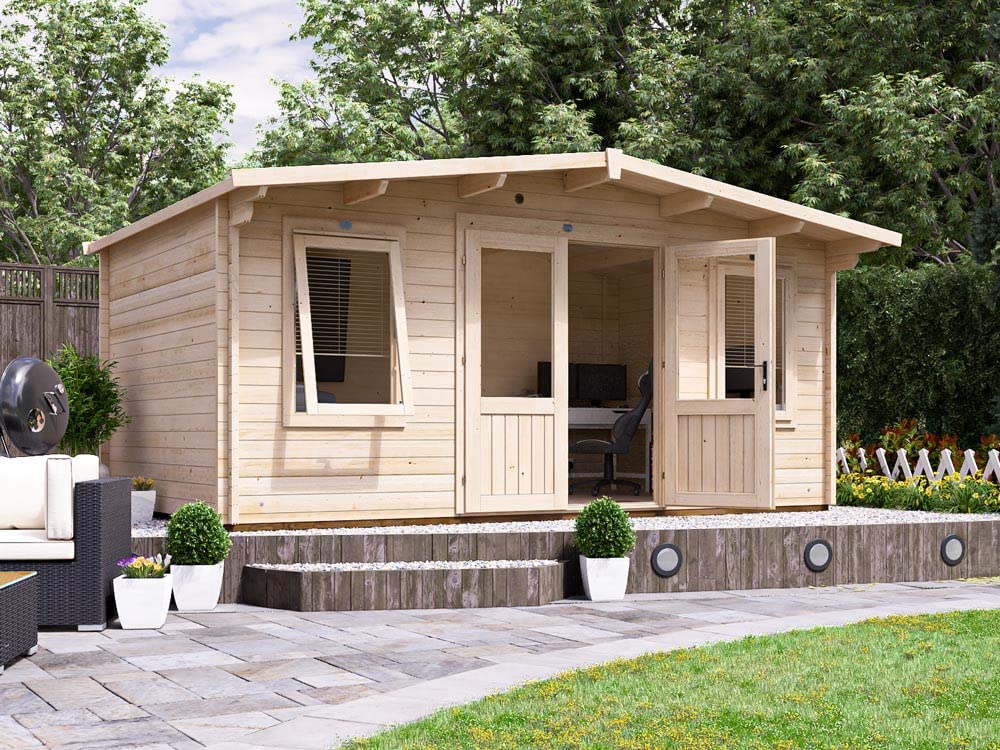 Dunster House Garden Log Cabin 5 x 3 Metres Man Cave Home Office Summer House - Severn