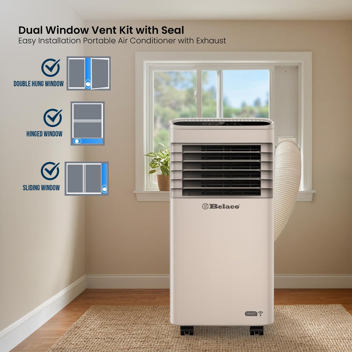 Belaco 9000 BTU Air Conditioning Unit – Smart WiFi Connectivity