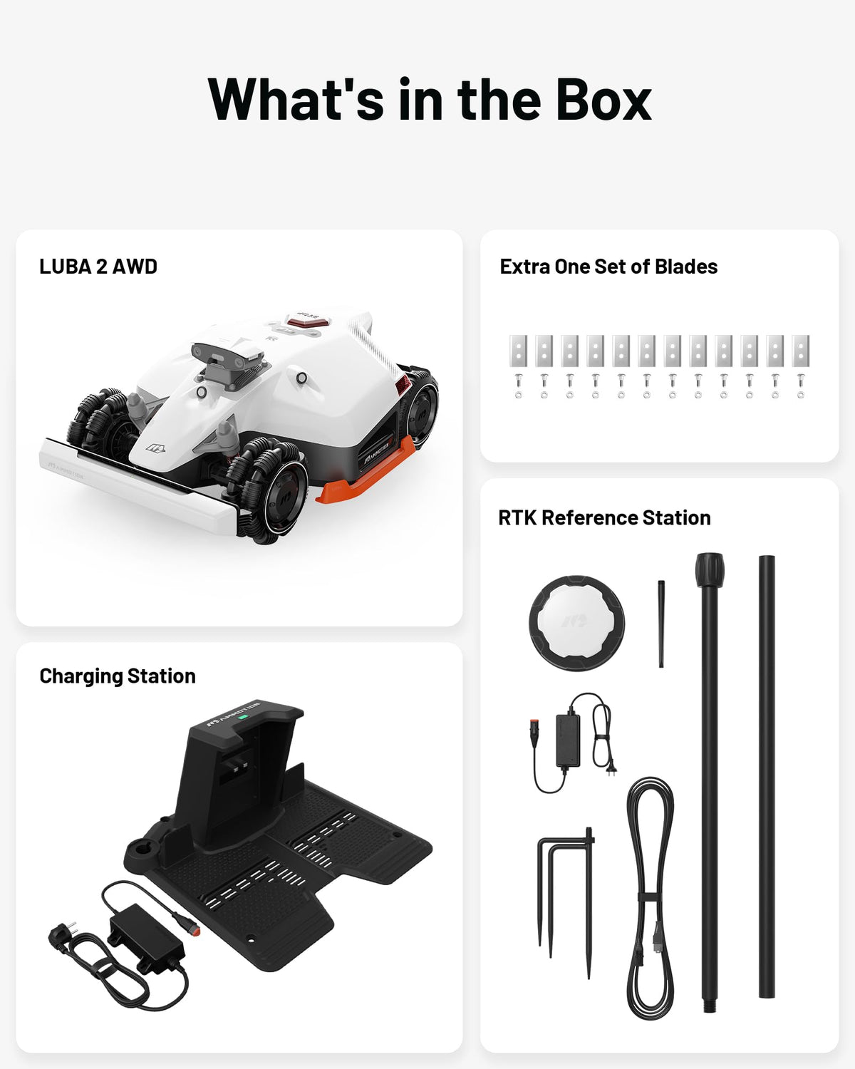 MAMMOTION LUBA 2 AWD 3000X Robot Lawn Mower without Boundary, Recommended 3000 m2, Max. 3600 m2, Auto Mapping UltraSense AI Vision, 0% Gradient