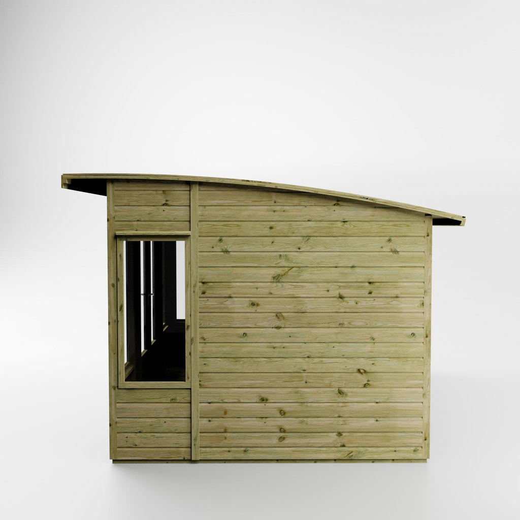 WALTONS 12 x 8 Helios Summerhouse | Curved Roof | Shiplap Tongue and Groove | Wooden Garden Room Summerhouse | 10 Year Anti Rot Guarantee | 12 x 8