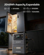 AFERIY P300 Portable Power Station 3000W, 2048Wh LFP Battery Expandable to 10.24kWh,1.5H Fast Charging, 2x140W USB-C Output, 220V-240V, Solar