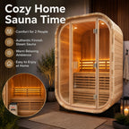 Duthss 2 Person Outdoor Sauna, 135×139×200 cm, 4.5kW Electric Sauna System