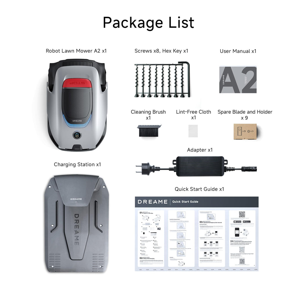 DREAME A2 1200 Robotic Mower – Wireless without RTK, for 1200 m2
