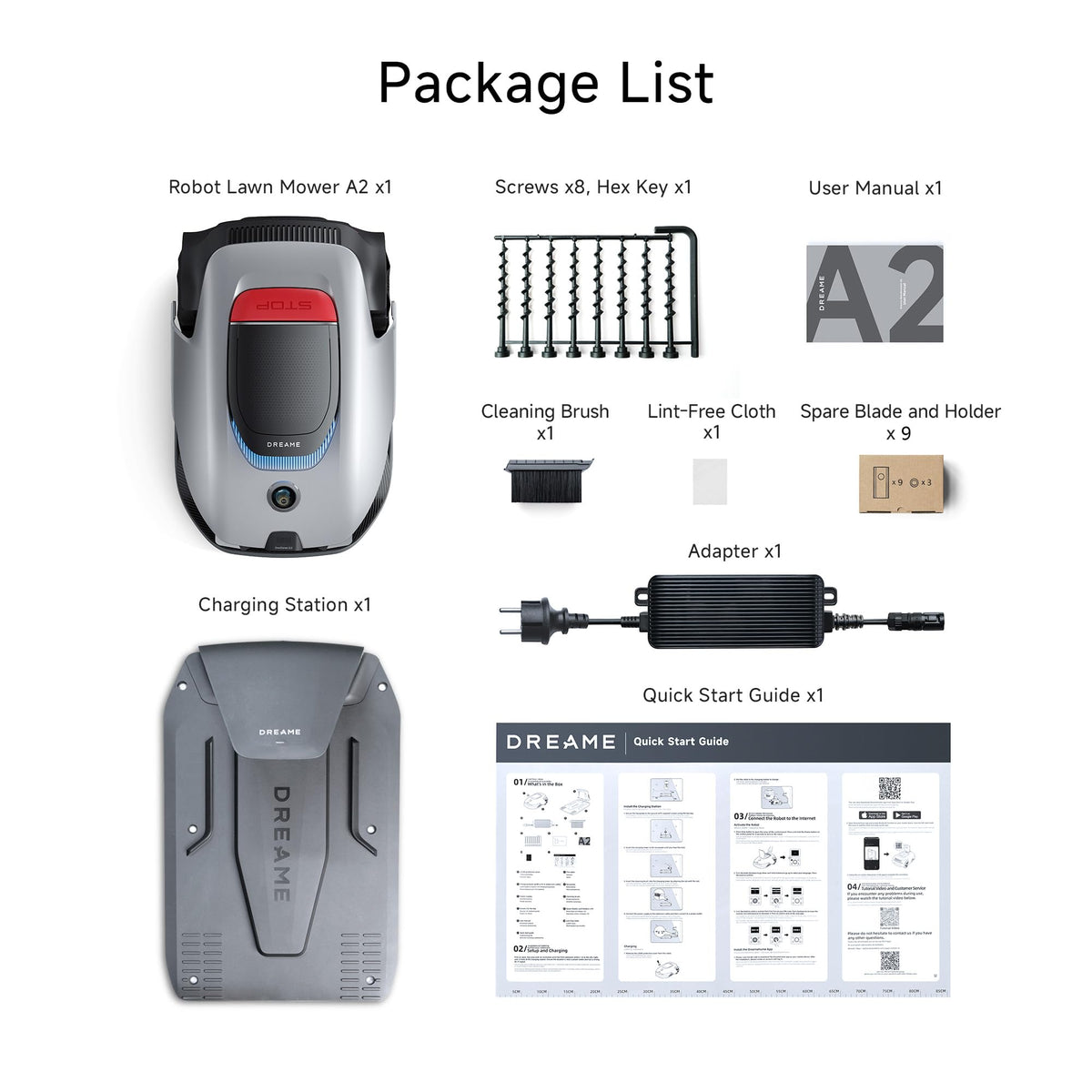 DREAME A2 1200 Robotic Mower – Wireless without RTK, for 1200 m2