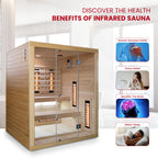 SaunaMed 2-6 Person Full Spectrum Infrared Indoor Sauna EMR NeutralTM 13A Plug & Play (6 Person)