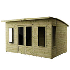 WALTONS 12 x 8 Helios Summerhouse | Curved Roof | Shiplap Tongue and Groove | Wooden Garden Room Summerhouse | 10 Year Anti Rot Guarantee | 12 x 8