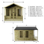 WALTONS 12 x 8 Wessex Summerhouse | Apex Roof | Shiplap Tongue and Groove | Wooden Garden Room Summerhouse | 10 Year Anti Rot Guarantee | 12 x 8 12ft