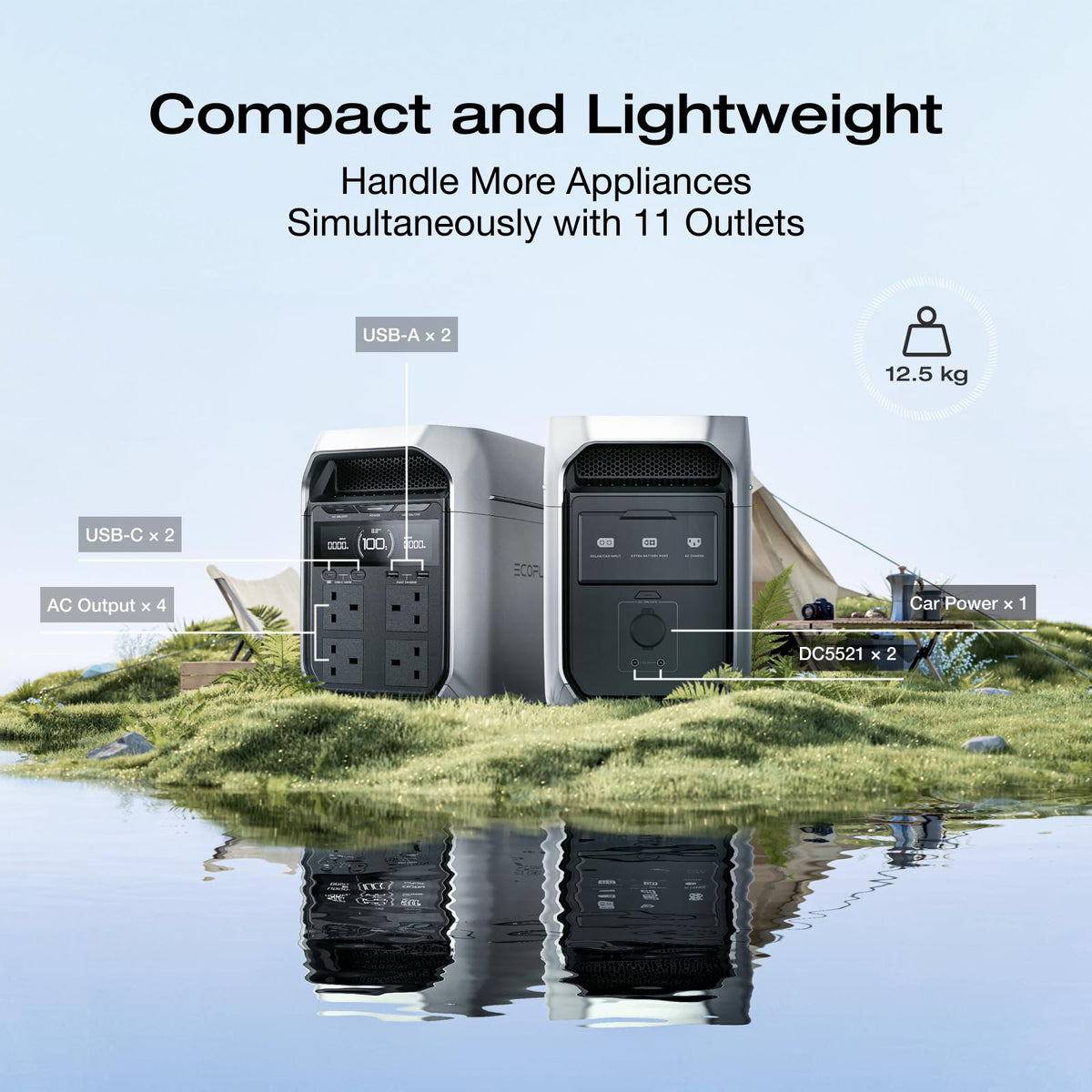 EF ECOFLOW Portable Power Station DELTA 3 Plus, 1024Wh LiFePO4 Battery