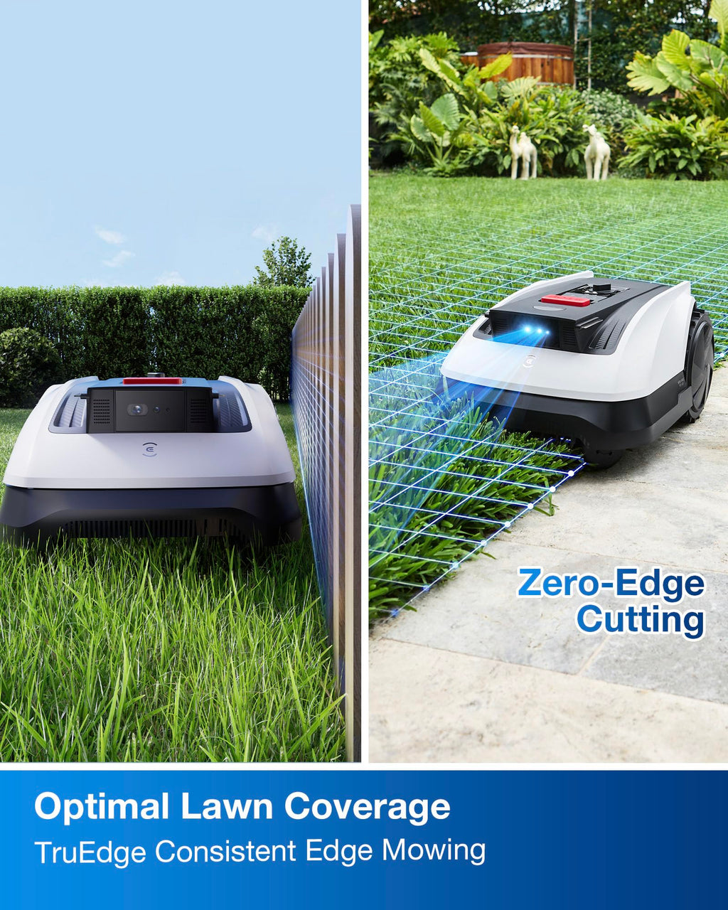 ECOVACS GOAT O800 RTK Robot Lawnmower 800m2, Wire free, Lidar-Enhanced RTK+Vision Navigation, Pass 0.7m path, Auto Mapping, Customizable Mowing, Edge