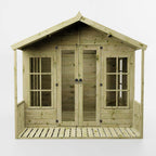 WALTONS | 8 x 8 Wessex Summerhouse with Veranda | Apex Roof | 12mm Shiplap Tongue and Groove | Wooden Garden Room Summerhouse | 10 Year Anti Rot