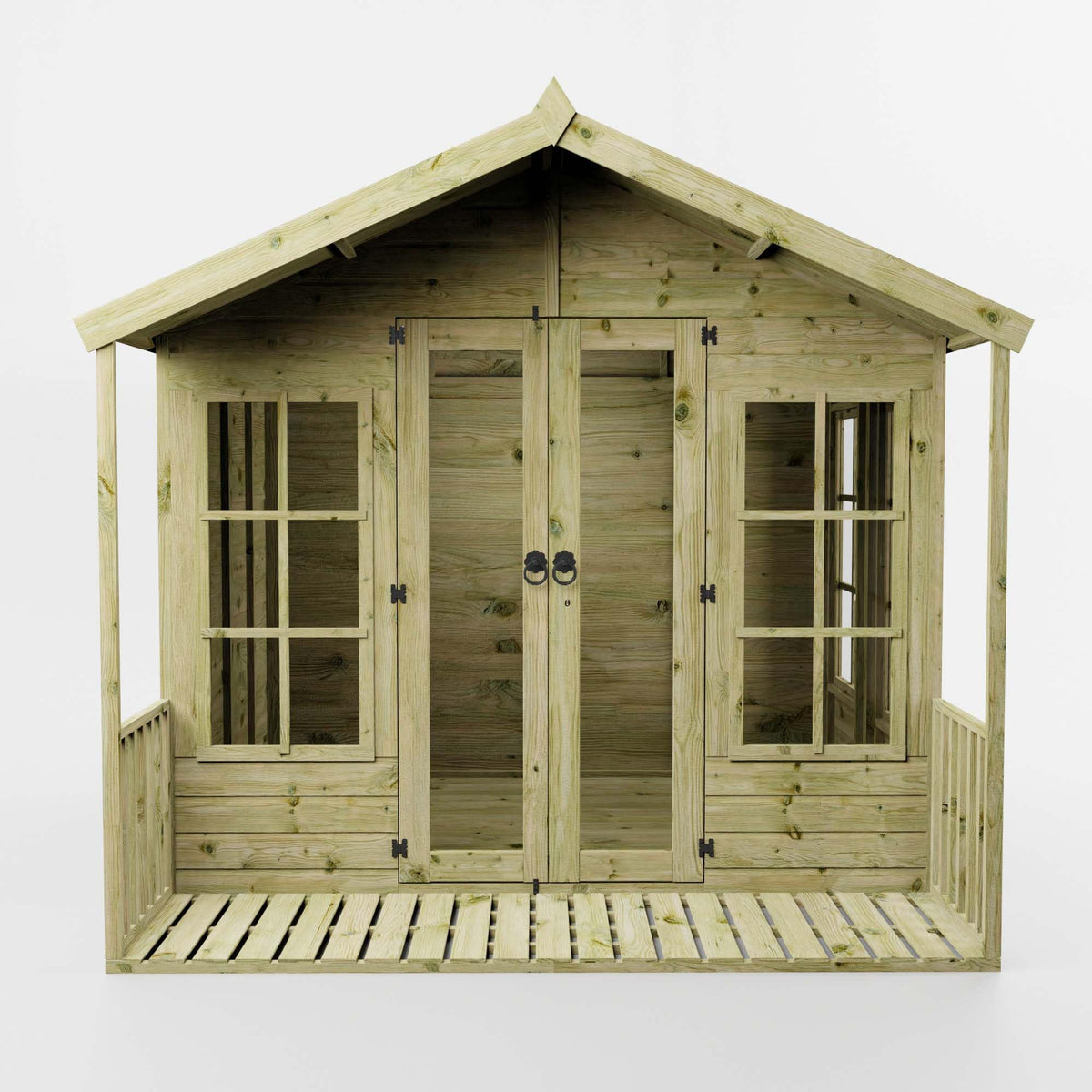 WALTONS | 8 x 8 Wessex Summerhouse with Veranda | Apex Roof | 12mm Shiplap Tongue and Groove | Wooden Garden Room Summerhouse | 10 Year Anti Rot