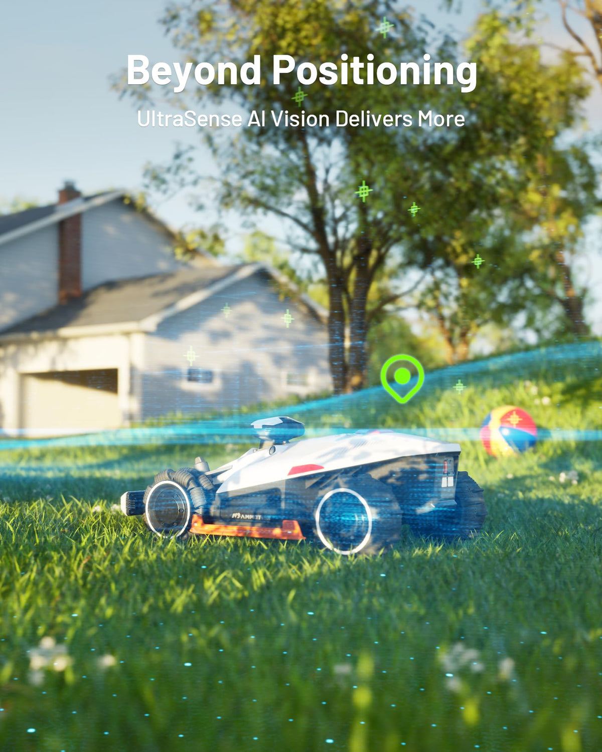MAMMOTION LUBA 2 AWD 3000X Robot Lawn Mower without Boundary, Recommended 3000 m2, Max. 3600 m2, Auto Mapping UltraSense AI Vision, 0% Gradient