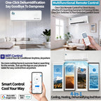 18000 BTU Air Conditioner, Wall Split, Wi Fi, 5 In 1, Cooler, Heater, Dehumidifier, Air Purifier, Heat Pump, Remote Control, 5.3 kW, A++, App