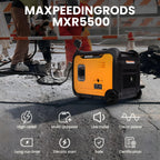 maXpeedingrods 5500W Petrol Inverter Generator Silent Pure Sine Wave Generator for RV Travel,Home Backup,or Jobsites