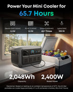 2048WH 2400W Portable Power Station - Solar Generator for Home Backup & Camping