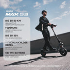 Electric Scooter with Road-Legal Certification, 80km Eco Mode Range, Dual Hydraulic Suspension, 130kg Load Capacity