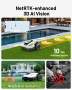 MAMMOTION YUKA mini 500 Robot Lawn Mower, Perimeter Wire Free, Recommended for 500 m2, Maximum 700 m2,3D AI Vision, 45% Slope Capability, Automatic