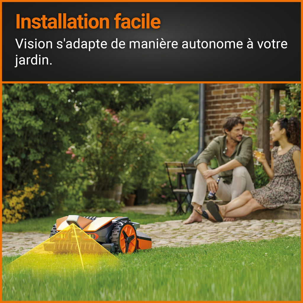 WORX WR202E Landroid Vision Robotic Lawn Mower – 250m2 Patented AIA Mowing Multi-Zone, Auto Charging, 20V PowerShare Battery, Rain Sensor