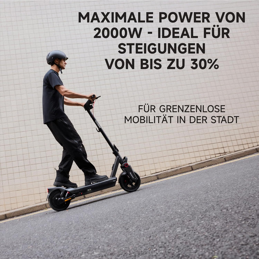 Electric Scooter with Road-Legal Certification, 80km Eco Mode Range, Dual Hydraulic Suspension, 130kg Load Capacity