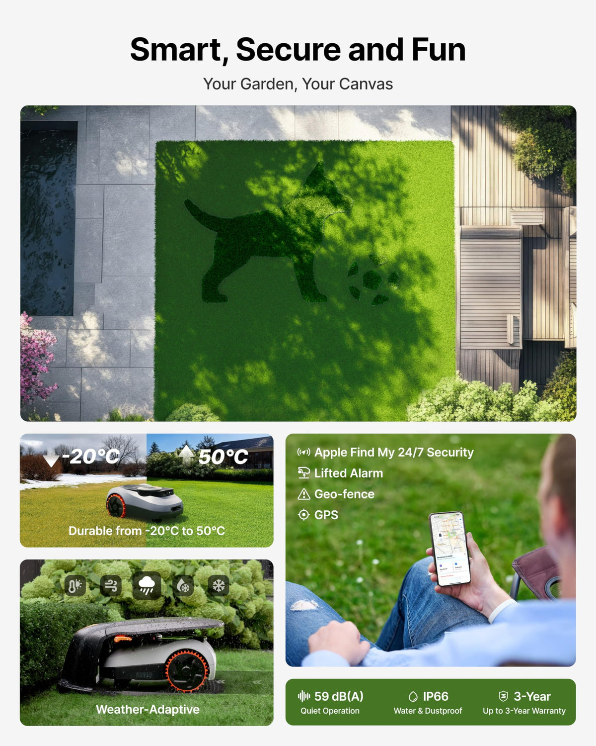 Segway Navimow i215 LiDAR Robotic Lawn Mower without Boundary, Rec. 1500 m2