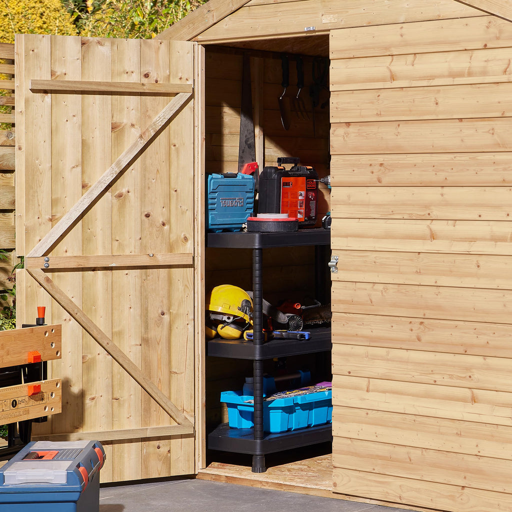 Rowlinson 6x8 Premier Shiplap Single Door Apex Shed