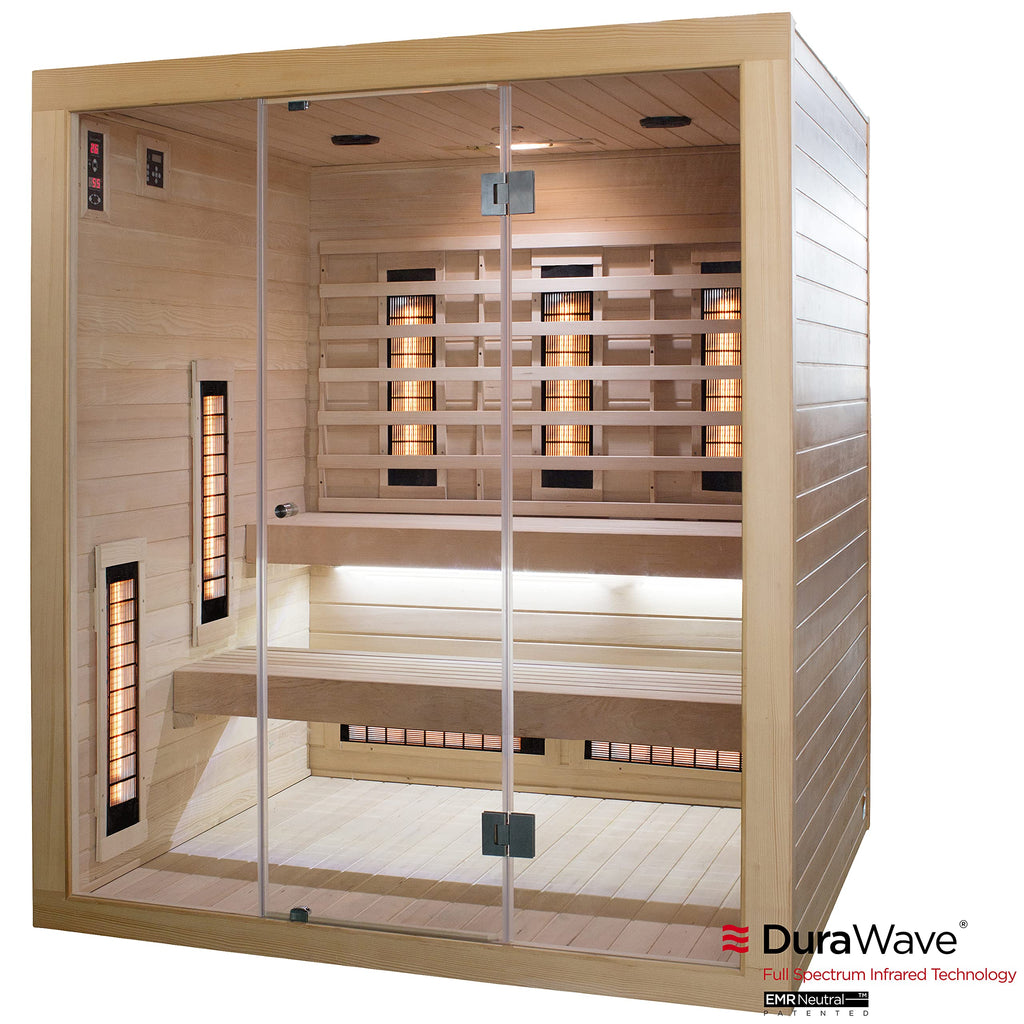 SaunaMed 2-6 Person Full Spectrum Infrared Indoor Sauna EMR NeutralTM 13A Plug & Play (6 Person)