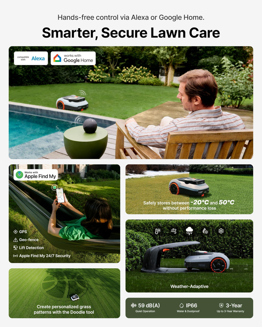 Segway Navimow i210 LiDAR Pro Robotic Lawn Mower with Garage M for 1000 m2