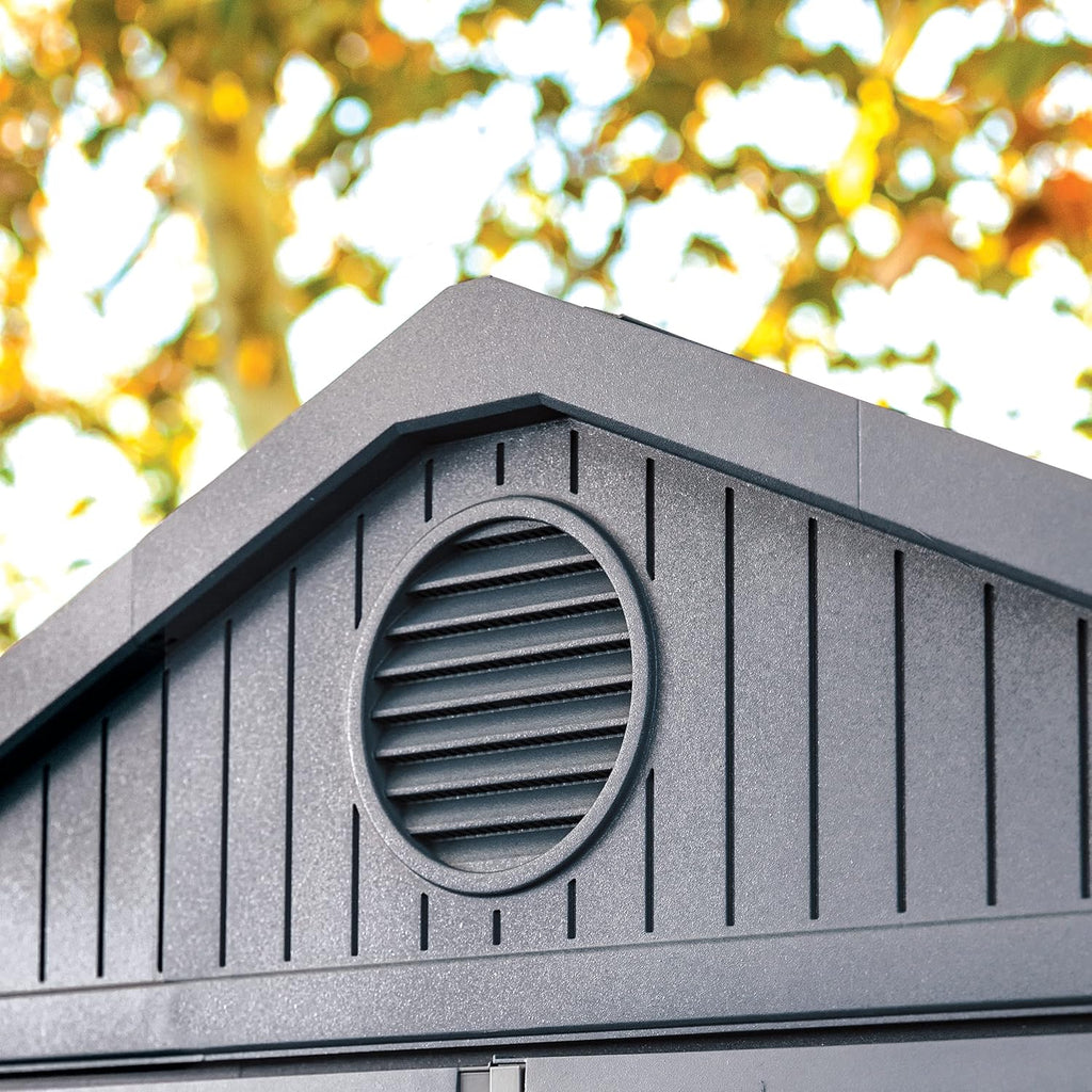 6 x 8 ft Outdoor Garden Storage Shed with Double Doors, Window & Heavy-Duty Floor Panel