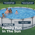 Steel Pro MAX 20 Foot x 52 Inch Round Above Ground Swimming Pool Set Outdoor Metal Frame Family Pool with Filter Pump