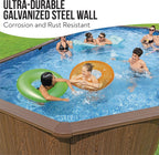 24ft Oval Above Ground Steel Wall Swimming Pool Set with Sand Filter Pump