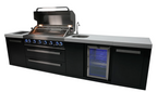 Mont Alpi 805 Black Stainless Steel Island with Beverage Center