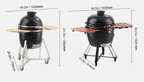 Ceramic Barbecue Grill Smoker Portable Round Outdoor Grill VEVOR 24