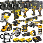 18V 14 Piece Power Tool Kit with 3 x 5.0Ah Battery Charger & Box DEWKIT28