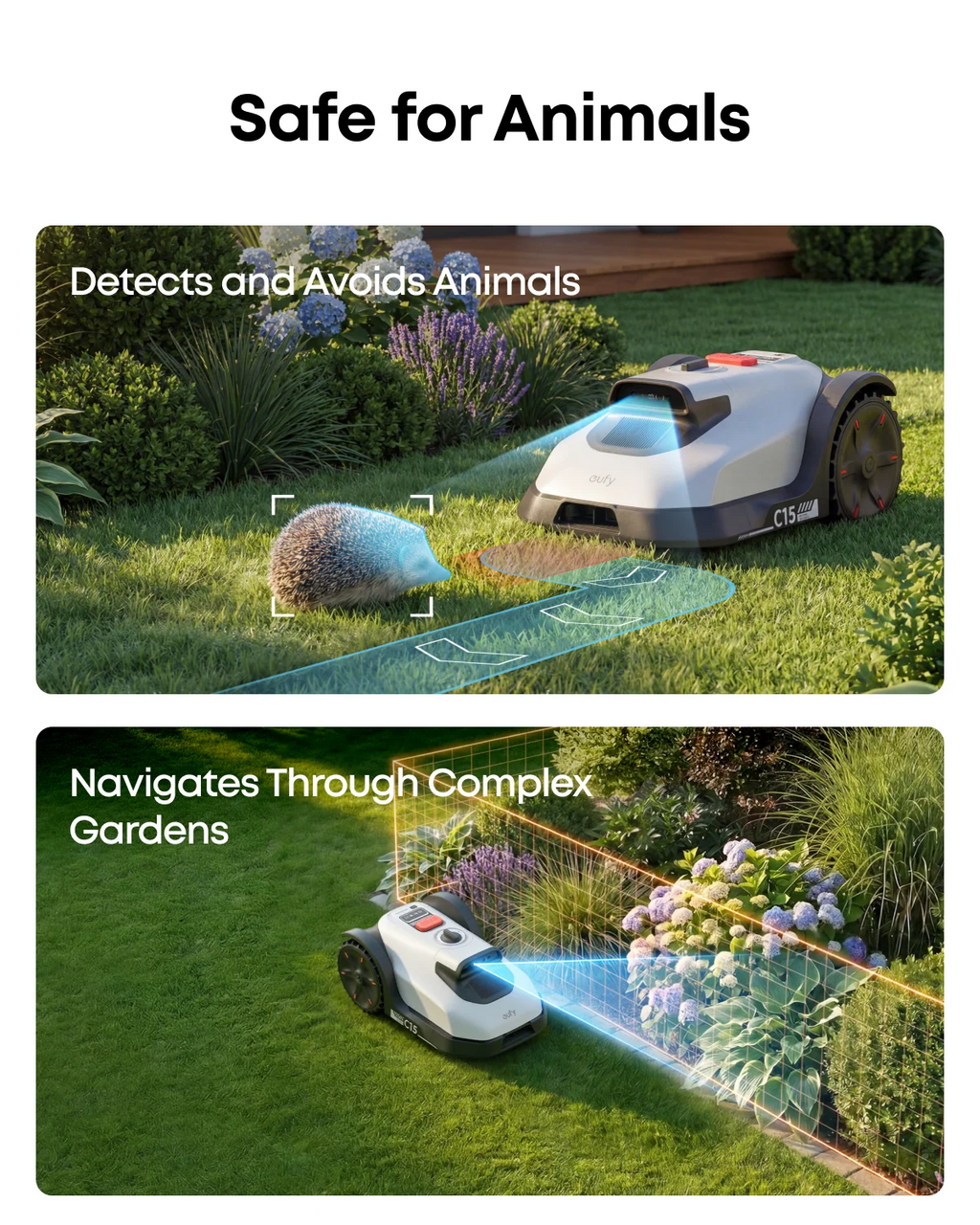 Wire-Free Robotic Lawn Mower for Gardens Up to 500m2 with AI Vision Navigation & 3D Obstacle Avoidance