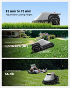 Robotic Lawn Mower for Gardens Up to 800m2, Wire-Free Vision Navigation, 3D Obstacle Avoidance